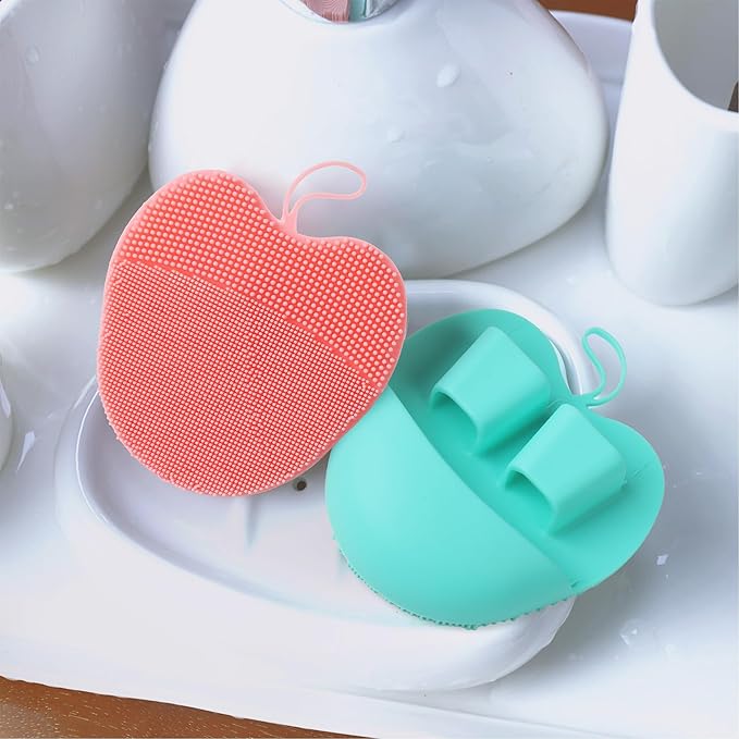 INNERNEED Soft Silicone Facial Cleansing Brush Set, Gentle Exfoliating and Massaging Face Scrubber Pad, Anti-Slip Design for Blackhead Removal and Skin Care (Pack of 3)-GlimoraGlow