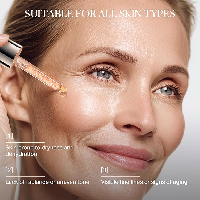 1% Retinol Face Oil with Firming, Smoothing & Glowing– Retinol Serum for Face, Lightweight Squalane Facial Oil for Fine Lines, Texture & Anti-Aging, Gentle for All Skin 1.01 fl oz-GlimoraGlow