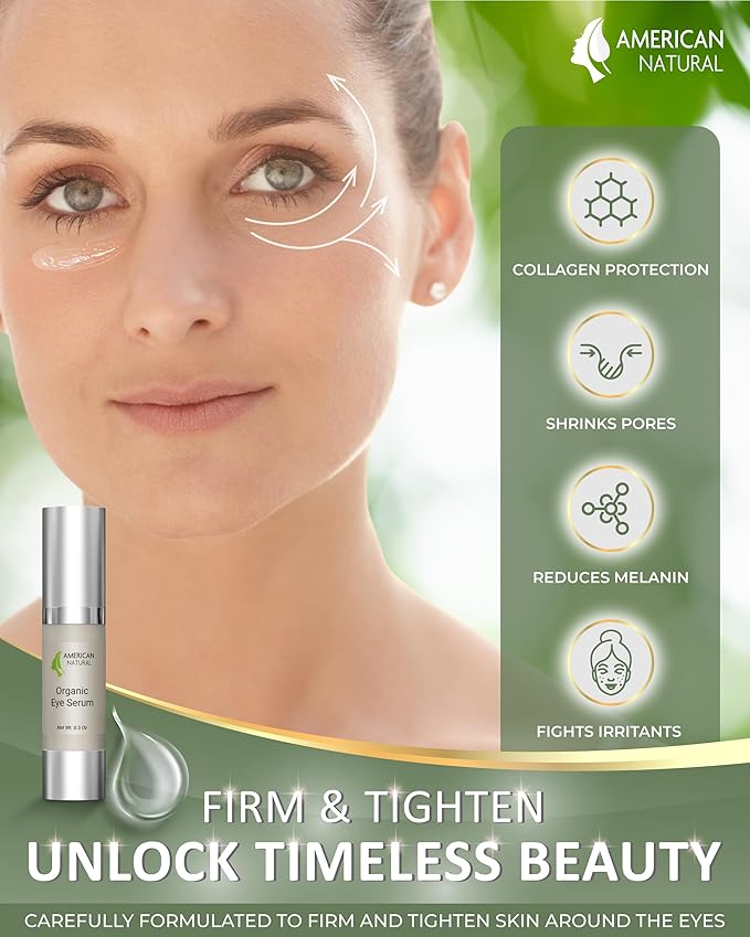 Blend Organic Eye Serum For Bags Under Eyes - Dark Eye Circle Remover with Eyebright Extract - Under Eye Serum For Dark Circles and Puffiness - Anti Aging Eye Cream For Women (0.5Oz)-GlimoraGlow