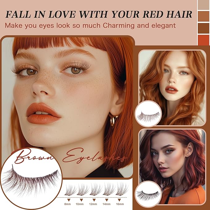 Lash Clusters - Dark Brown Lashes 360PCS Natural Wispy Fluffy Eyelash Clusters 8-16 MM Eyelash Extensions D Curl Faux Mink Lash Extensions DIY at Home-GlimoraGlow