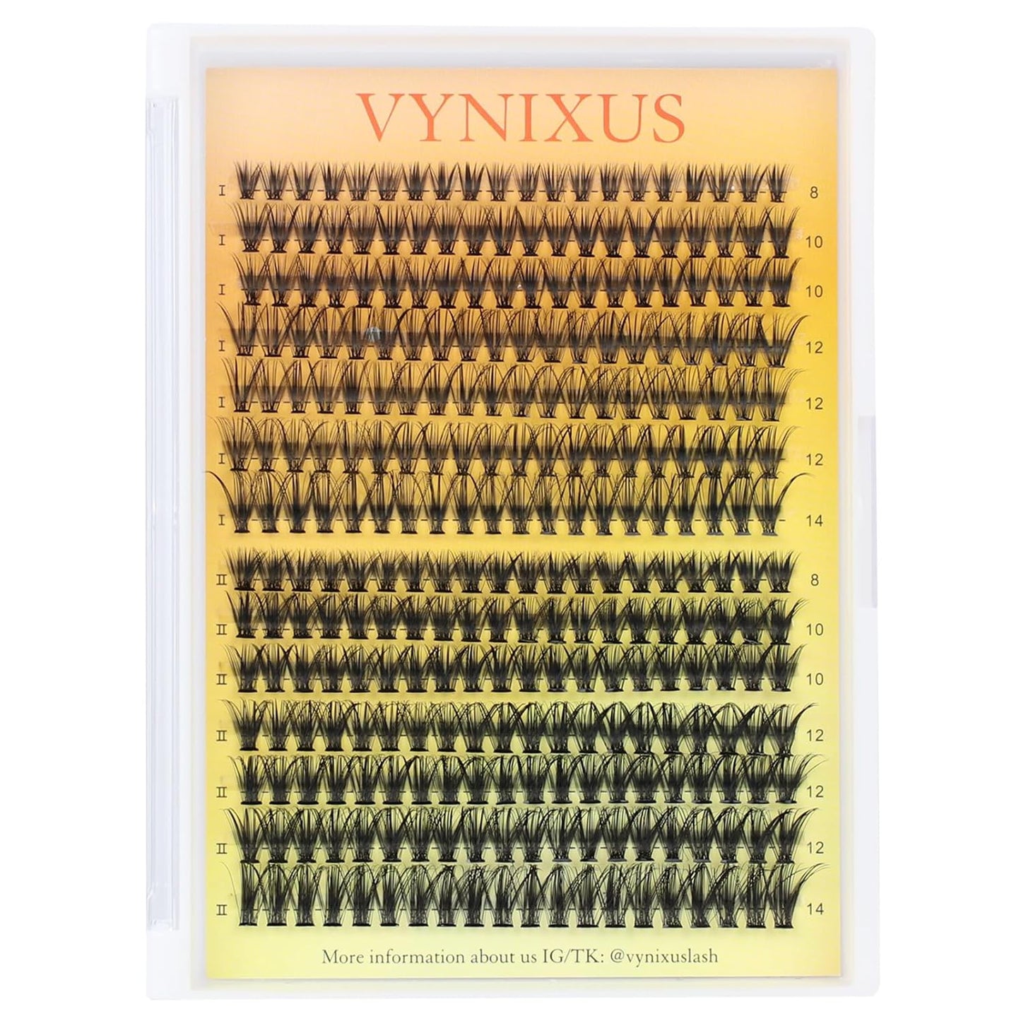 Lash Clusters 280pcs Individual Lashes Mixed Tray Eyelash Clusters VYNIXUS Cluster Eyelash Extensions Natural Cluster Lashes Soft (30D/40D-0.07D-Mix8-14)-GlimoraGlow