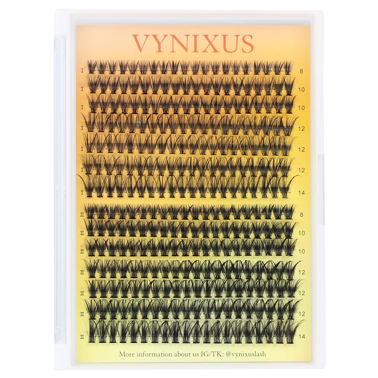 Lash Clusters 280pcs Individual Lashes Mixed Tray Eyelash Clusters VYNIXUS Cluster Eyelash Extensions Natural Cluster Lashes Soft (30D/40D-0.07D-Mix8-14)-GlimoraGlow