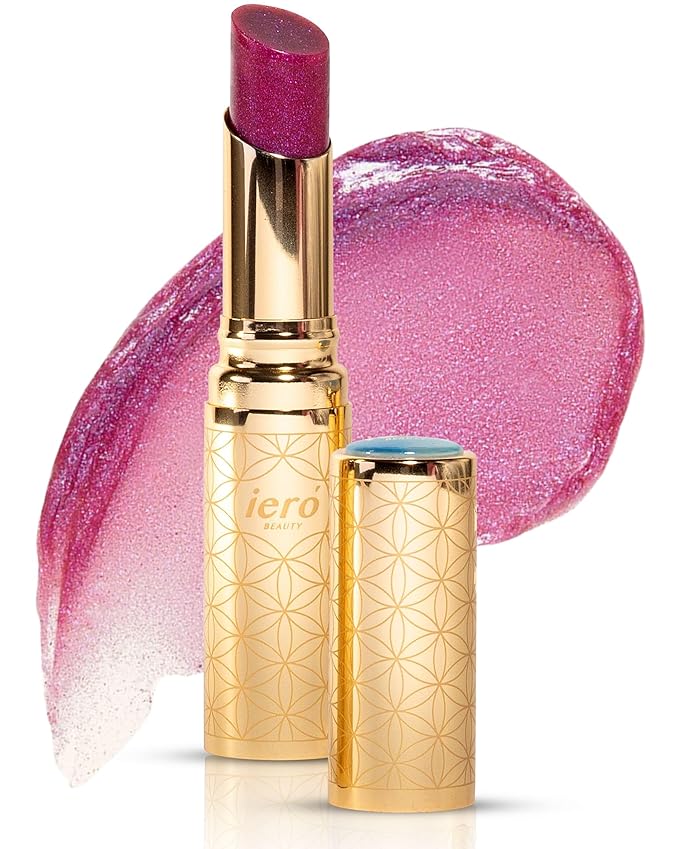 ieró Beauty Moonkissed Luminous PH Tinted Lip Balm w/Shea Butter & Vitamin E, Lip Care Moisturizer, Lip Plumper for Soft & Supple Lips, Paraben Free, Vegan, Sheer Berry w/Blue-Violet Shimmer-GlimoraGlow
