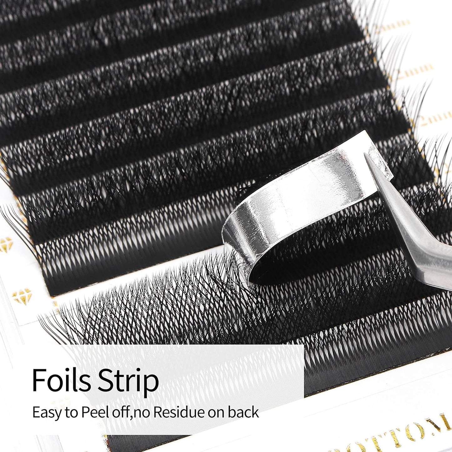 Lash Extensions Double Tips 3D Eyelash Extensions W Shape 0.07mm Thickness C Curl Mix 8-15mm Premade Fans Easy Fan Volume Matte Black Crisscross Eyelashes(W-3D-Double Tips-0.07-C,8-15mm Mix)-GlimoraGlow