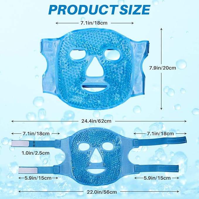 Ice Pack Cold Face Eye Masks Reduce Face Puff, Dark Circles, Reusable Cold Hot Gel Face Eye Mask, Suitable for Women Facial SPA, Ice Face Mask for Sleeping, Headaches (Blue)-GlimoraGlow