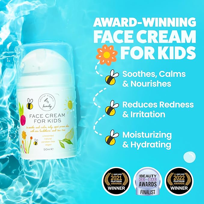 Award-Winning Kids Face Cream - Gentle & Calming Moisturizer with Natural Ingredients for Sensitive & All Skin Types - Fragrance-Free-GlimoraGlow
