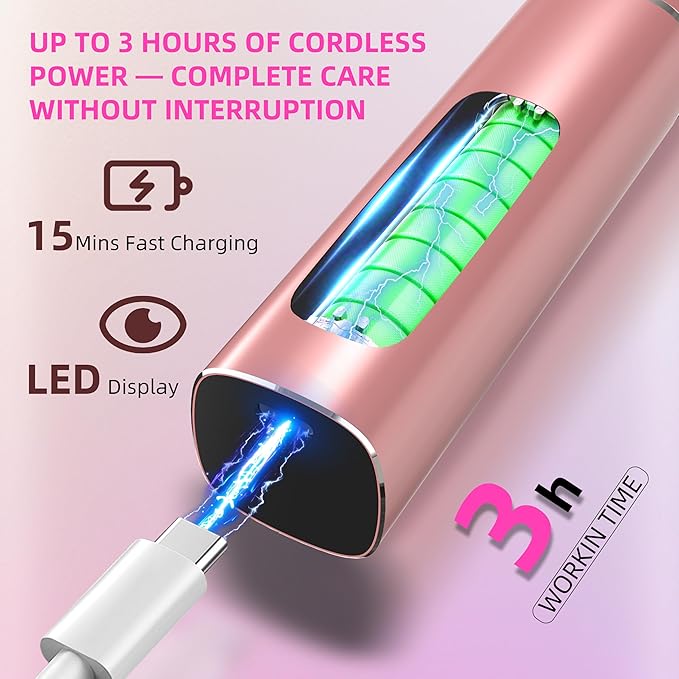 2 in 1 Electric Foot Callus Remover,9 Adjustable Speeds Rechargeable Electric Dead Skin Sander Pedicure Tools with Sandpaper Disk and Nail Drill Bits,Grinding Heads for Women&Men-GlimoraGlow