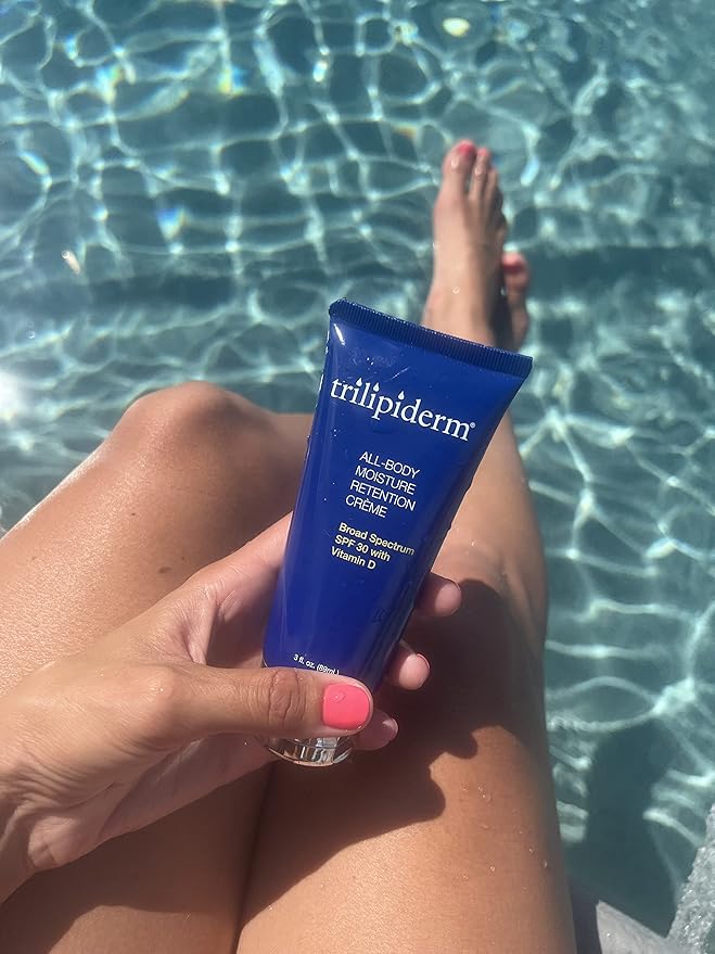 Trilipiderm All-Body Moisture Retention Crème with SPF 30, Vitamin D - 3oz Travel Size Sunscreen-GlimoraGlow