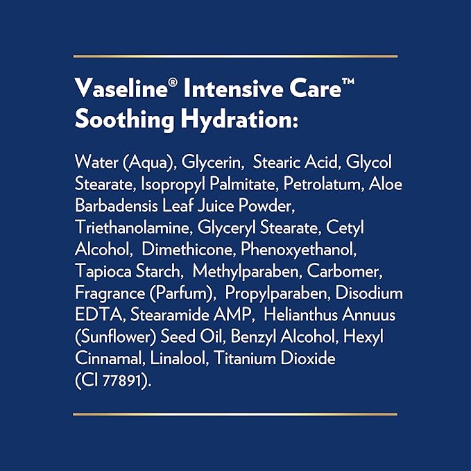 Vaseline Intensive Care Body Lotion for Dry Skin Soothing Hydration Lotion Made with Ultra-Hydrating Lipids + 1% Aloe Vera Extract to Refresh Dehydrated Skin 20.3 oz, Pack of 3 (packaging May Vary)-GlimoraGlow