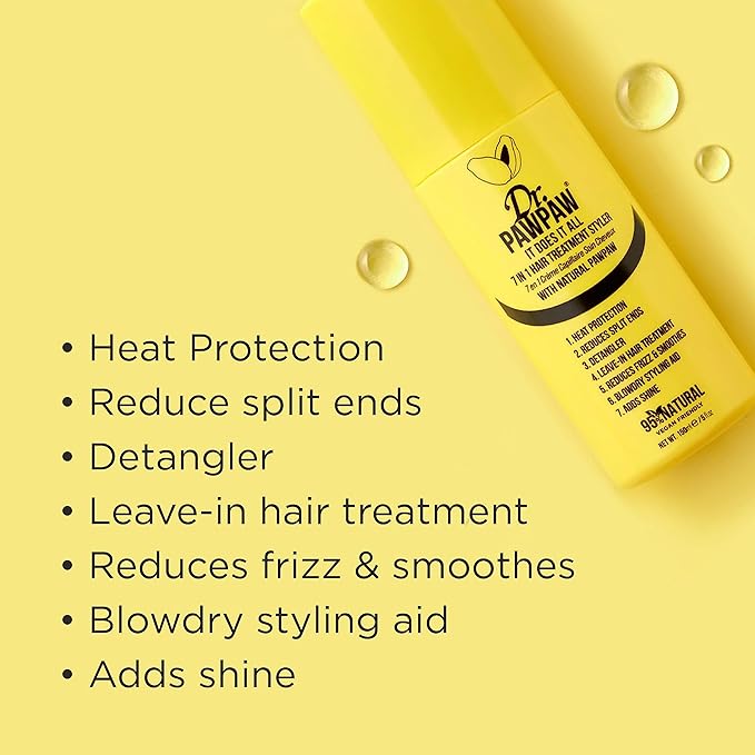 It Does It All: 7 in 1 Hair Treatment Styler with Papaya, Aloe Vera, Coconut Oil, Vegan & Natural (6 x 150 ml)-GlimoraGlow