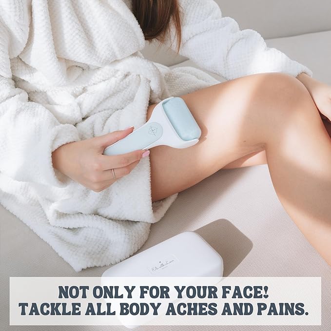 Facial Ice Roller for Face Premium with Carry Case and 2X Rollers for Long Lasting Cold - Eye Roller for Puffy Eyes & Cold Massage for Migraines (Ice Roller)-GlimoraGlow