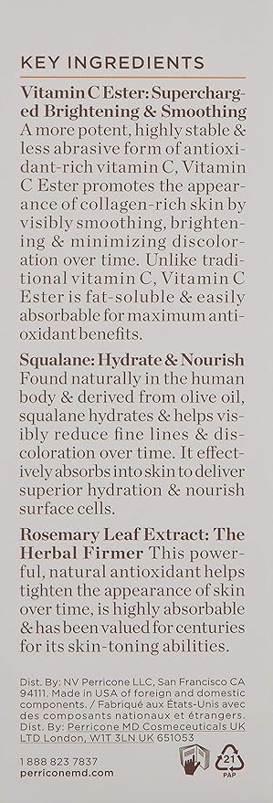 Perricone MD Vitamin C Ester Brightening Serum 1 Fl Oz (Pack of 1)-GlimoraGlow