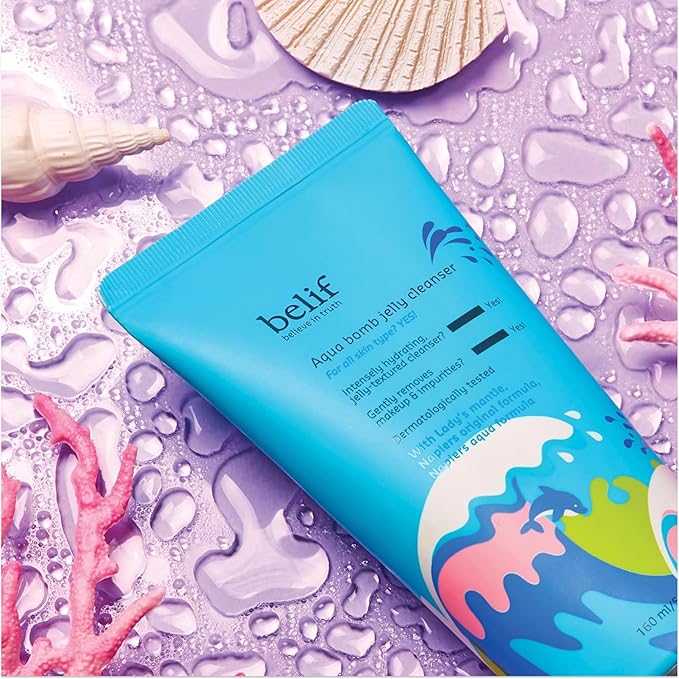 belif Jelly Hydrating Deep Cleanser – Low pH Mild & Gentle Gel-to-Foam Face Wash for Daily Deep Pore Cleansing, Hydrating and Refreshing for All Skin Types, Korean Skincare, 5.41 fl.oz-GlimoraGlow