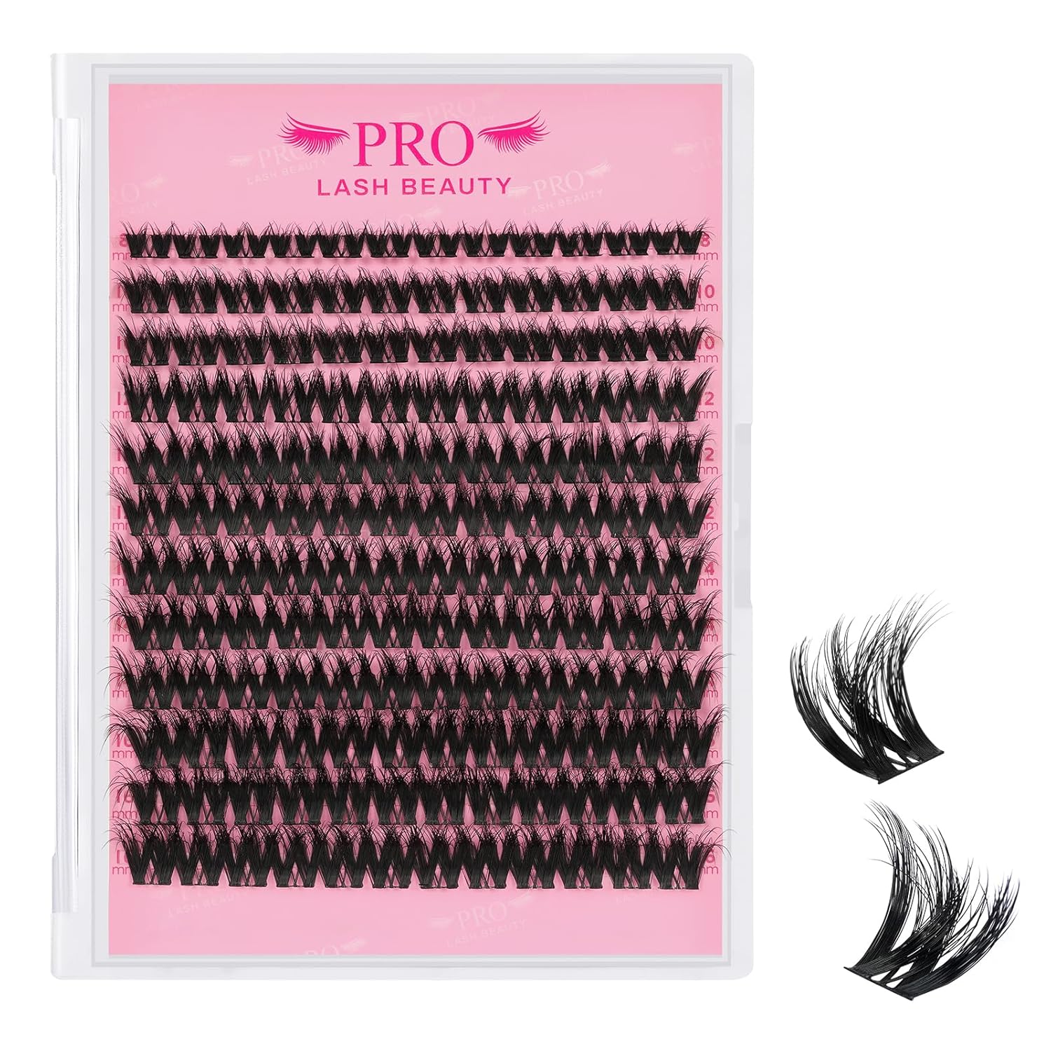 PRO LASHBEAUTY Lash Clusters, Eyelash Clusters 8-18 Mixed Cluster Eyelash Extensions Mixed Lash Extension Reusable Soft & Comfortable (Sunrise,8-16mix)-GlimoraGlow