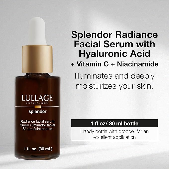 LULLAGE Splendor Radiance Hyaluronic Acid & Vitamin C Serum for Face, Revitalizing Vitamin C Face Serum with Niacinamide to Replenish & Firm the Skin, 1 Fl Oz Dropper Bottle-GlimoraGlow