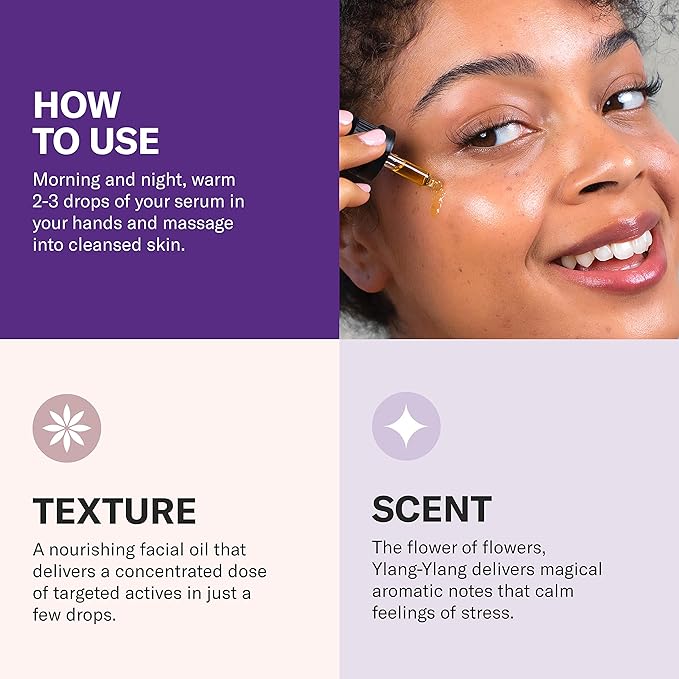 Odacité Anti Aging Serum Concentrate with Rosehip + Ylang-Ylang - Lightweight Facial Serum For Mature Skin, Fine Lines, Nourishes for Look of Plump, Youthful Skin - 0.17 Fl. Oz-GlimoraGlow