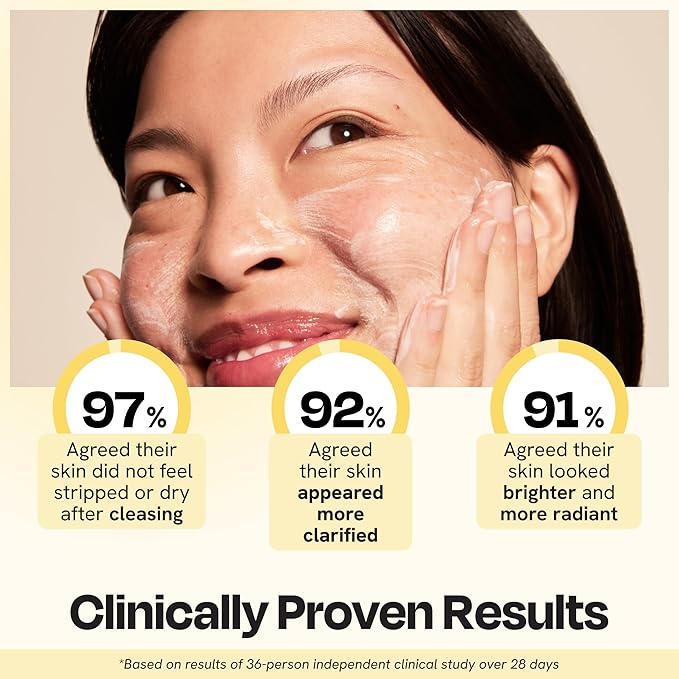 Gleamin Vitamin C Face Wash & Facial Cleanser - Cream to Foam 2% Salicylic Acid Cleanser with Paw Paw & Turmeric - Gentle Exfoliating Facewash for Women & Men, Oily & Combination Skin, 3.4 fl oz-GlimoraGlow