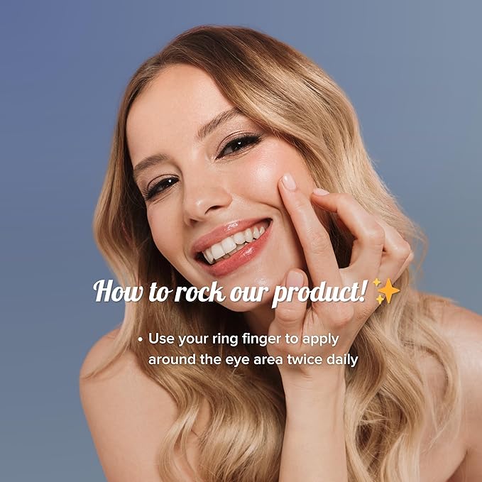 Eye Serum Anti Aging Rose and Green Tea 1.33 OZ with Hyaluronic Acid, Vitamin C and E Anti Puffiness, Anti Wrinkle, Dark Circles Skin Care Products (PACKAGING MAY VARY)-GlimoraGlow