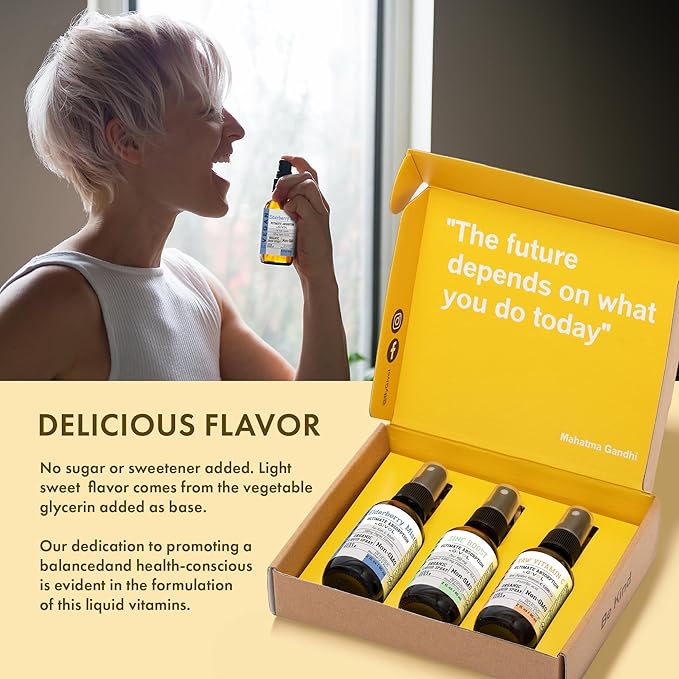 Immunity Pack Liquid Vitamins (Pack of 3) Sambucus Nigra Elderberry Mist, Zinc Boost Mist and Vitamin C Mist (Extra Strength) - Natural Immune System Support - Non-GMO Gluten-Free - 240 Days Supply-GlimoraGlow