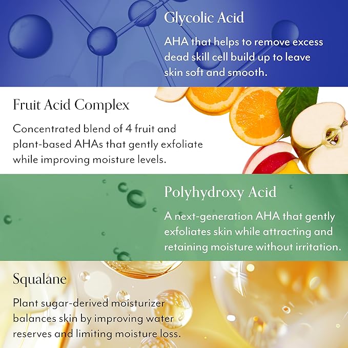 Bliss Glycolic + Polyhydroxy Acid Renew & Smooth - Night Serum - Gently Exfoliate Skin - Hydrating Squalane - Vegan & Cruelty-Free - 1 Fl Oz-GlimoraGlow