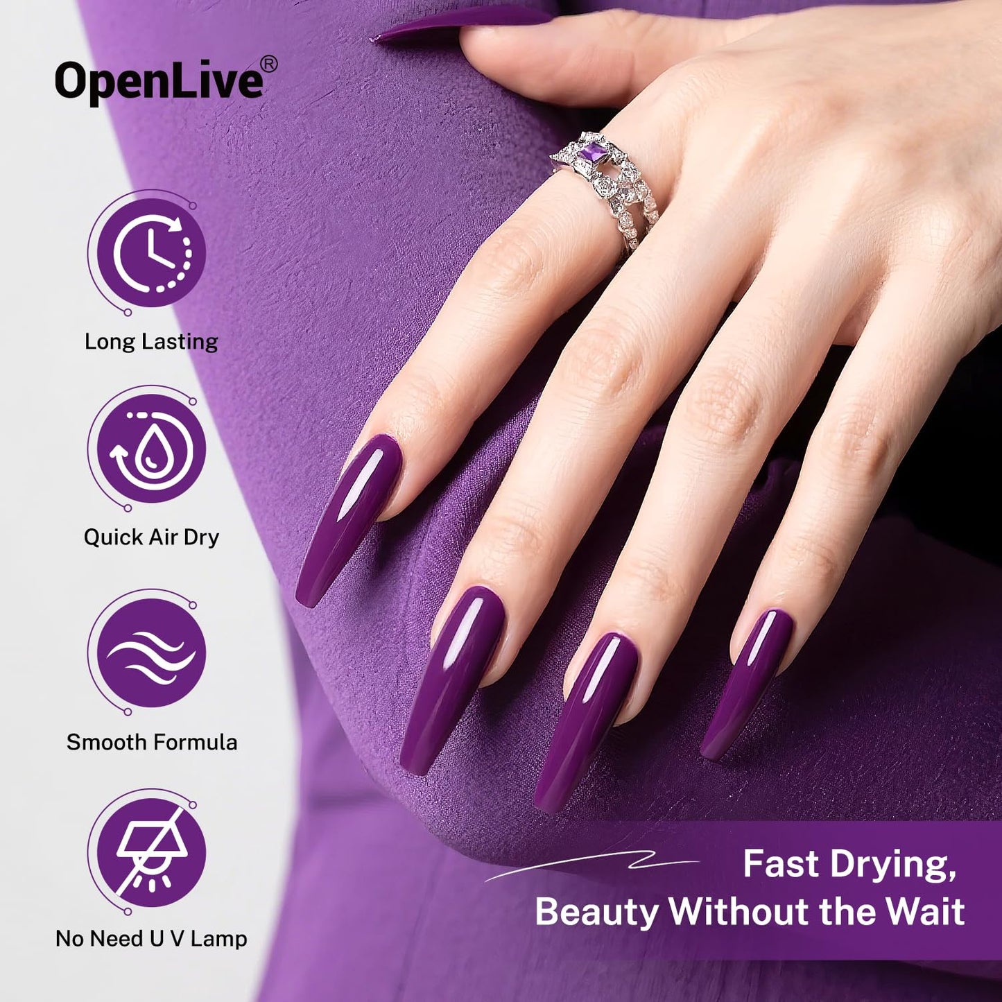 16.5ml Purple Nail Polish Large Volume Quick Drying Nail Polish, Fast Drying and Long Lasting Color Nail Art DIY Home Manicure Gift for Women-GlimoraGlow