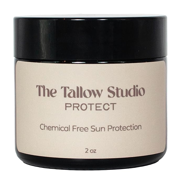 Everyday Tallow Mineral Sunscreen ~ SPF 30 | 100% Grass-Fed & Organic | Face & Body | Naturally Scented with Frankincense & Lavender Oil | Zinc Oxide | Water Resistant (2oz)-GlimoraGlow