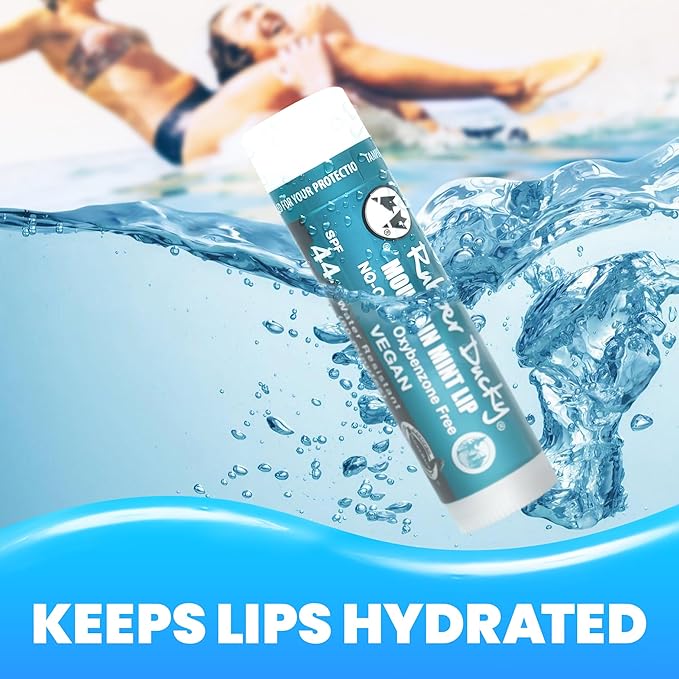 Rubber Ducky | Lip Sunscreen, Lip Balm with SPF 44, Waterproof Sunscreen Lip Balm | Vegan, Untinted, Mint Flavor, with Vitamin E | All Season - Broad Spectrum Sunscreen for Lips-GlimoraGlow
