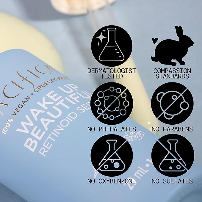 Pacifica Retinol Serum for Face - Wake Up Beautiful Retinoid Night Face Serum - Anti-Aging Skin Care & Skin Brightening - Retinol, Collagen & Antioxidants Vegan & Cruelty-Free Dermatologist Tested-GlimoraGlow