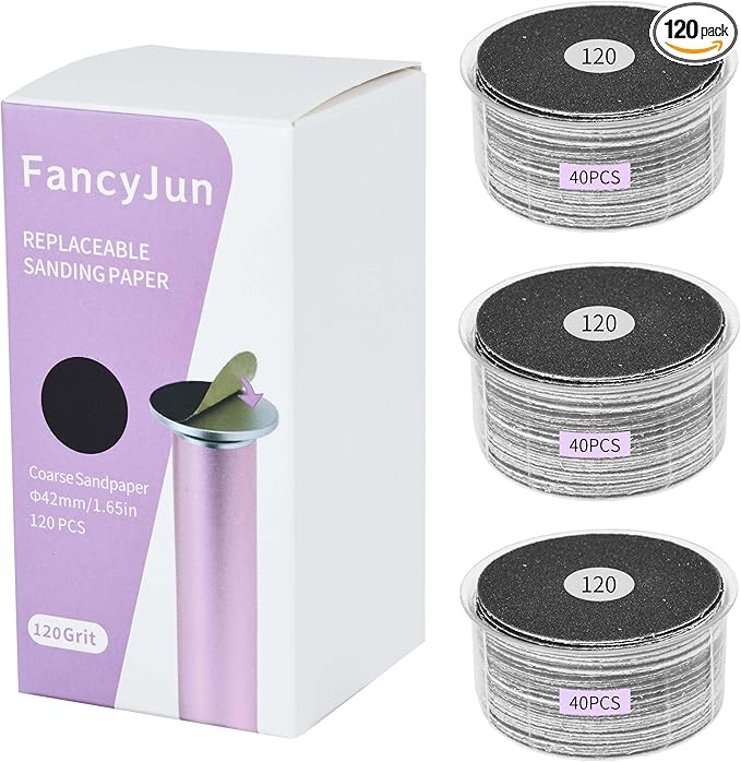 120PCS Medium 120 Grit Replaceable Sandpaper Discs for Electric Foot Callus Removers - 42mm/1.65in Smoothing Foot File Refills - Daily Foot Maintenance & Softening-GlimoraGlow