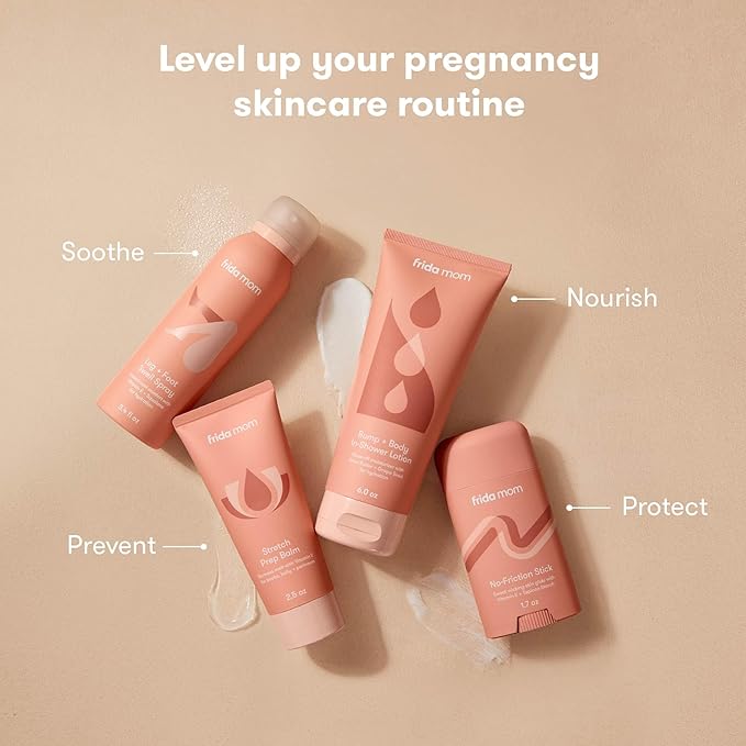 Frida Mom Prgenancy Belly Cream, In Shower Body Lotion for Fully Body and Bump, Moisturizing Lotion for Pregnant Dry and Stretched Skin, 6oz-GlimoraGlow