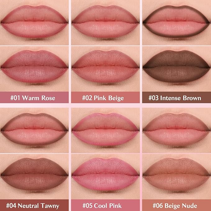 2-IN-1 Lip Liner and Lip Stain, High Pigmented Long Lasting Velvet Lip Tint, Well-Defined Lipliner, Weightless Waterproof Not Animal Tested, Matte Finish Makeup-GlimoraGlow