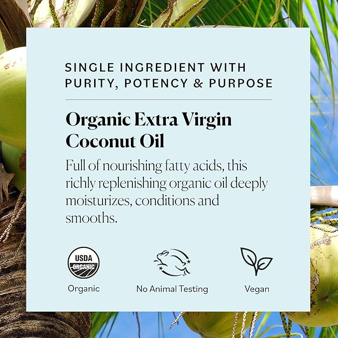 Sky Organics - Organic Coconut Oil for Skin & Hair, 16.9 fl oz - Multipurpose Hair Oil & Body Moisturizer - Vitamins, Antioxidants & Fatty Acids - Vegan, Cruelty Free - Extra Virgin, w ebook-GlimoraGlow