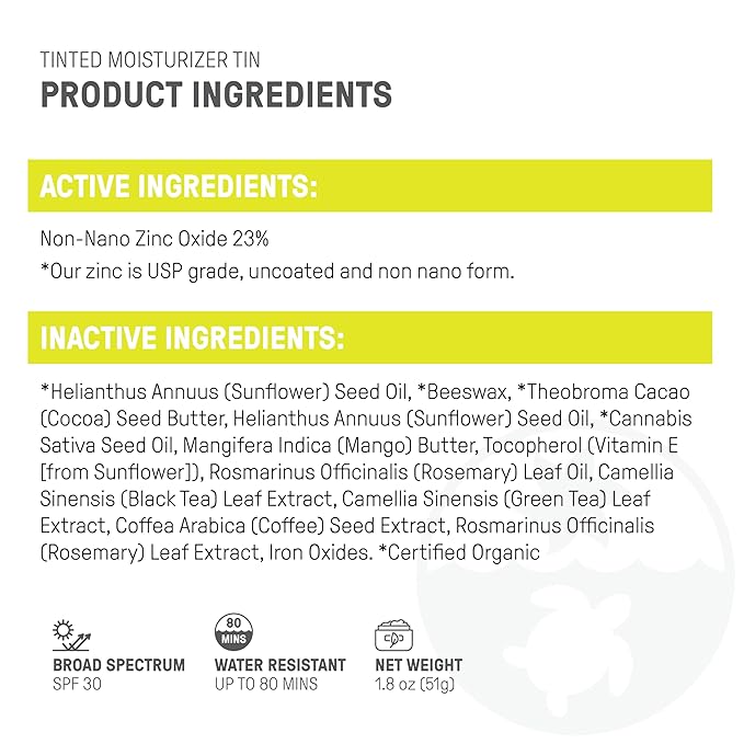 Raw Element Ultra-Moisturizing Tinted Face Cream, Non Toxic Mineral Face Sunscreen, Daily Tinted Moisturizer, Non-Nano Zinc Oxide, Reef Friendly, All Ages, SPF 30, 1.8 oz, Pearly Sand, Pack of 1-GlimoraGlow