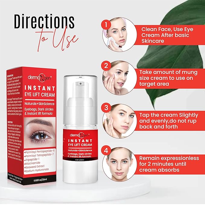 Rapid Reduction Eye Cream - Eye Cream Anti Aging Treatment for Dark Circles - Instant Under Eye Cream - Advanced Peptide Skin Tightening Formula - Instantly Removes Puffiness Wrinkles 20ml-GlimoraGlow
