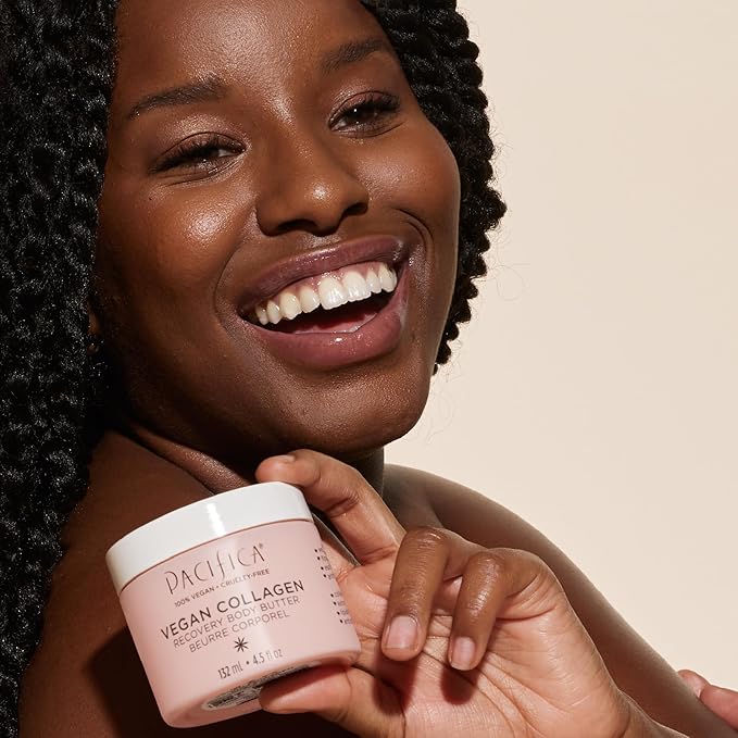 Pacifica Beauty | Vegan Collagen Body Butter | Hydrating, Nourishing, Moisturizer | Long-Lasting Hydration | Cream Lotion for Dry Skin | Light Floral Scent | Paraben Free | Vegan + Cruelty Free-GlimoraGlow