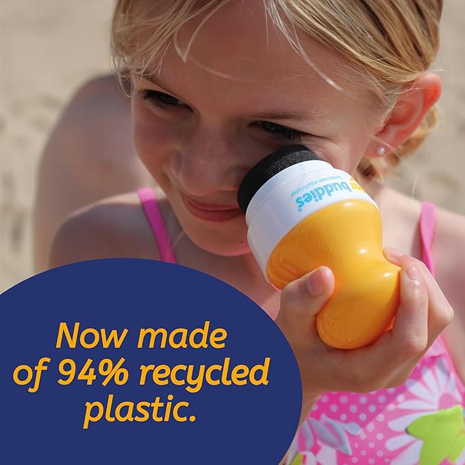 Solar Buddies Sunscreen Applicator - Single Full Blue - Refillable Roll on Sponge Sunscreen, Suncream & Lotion Applicator For Kids, Adults & Families - Holds 3.4fl oz, Perfect Size for Travel-GlimoraGlow