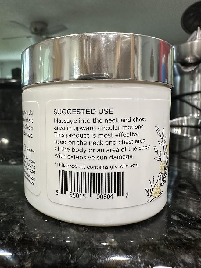 Skin Nation Super Firming Cream, Hydrating Body Lotion with Shea Butter, Glycolic Acid, Aloe Vera, Can Help Smooth Crepey Skin and Support Firmer Neck & Décolleté, 4 oz-GlimoraGlow