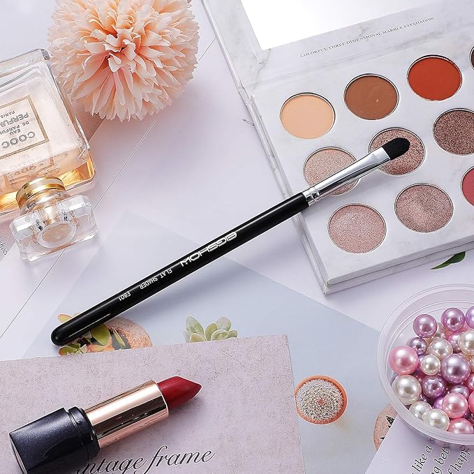 Professional Shader Eyeshadow Brush, EIGSHOW Flat Tapered Blending Brush with Dense Soft Bristles for Eye Shadow Application, for Cream Powder (E801)-GlimoraGlow