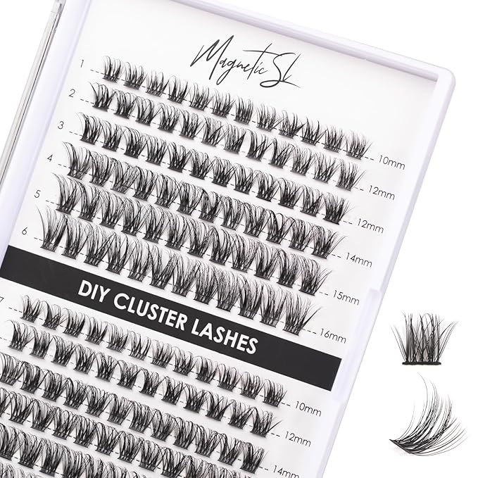 Lash Clusters 144 Pcs Individual Lashes Clusters Eyelash Extensions False Eyelashes DIY Lash Extension Reusable False Eyelashes Natural Look Mix 10-16mm C D Curl-DM06-GlimoraGlow