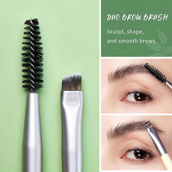 Jessup Eyeshadow Brush Set 8pcs Eye Makeup Brushes Premium Cruelty-Free Eyeshadow Blending Concealer Eyebrow Eyeliner Spoolie Brush Kit T328-GlimoraGlow