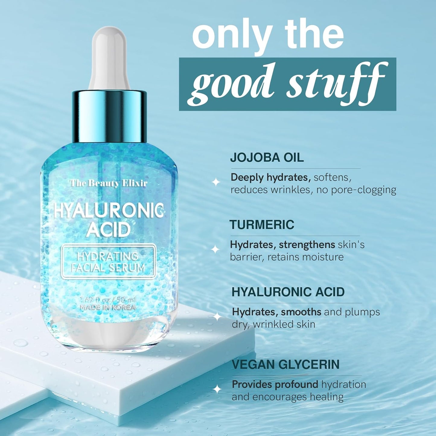 Hyaluronic Acid Serum For Face - Ultra Hydrating, Restores, Smooths & Reduces Wrinkles - Dermatologist Tested, Natural Ingredients, Clean Beauty - Korean Skin Care - 1.69 Fl. Oz-GlimoraGlow