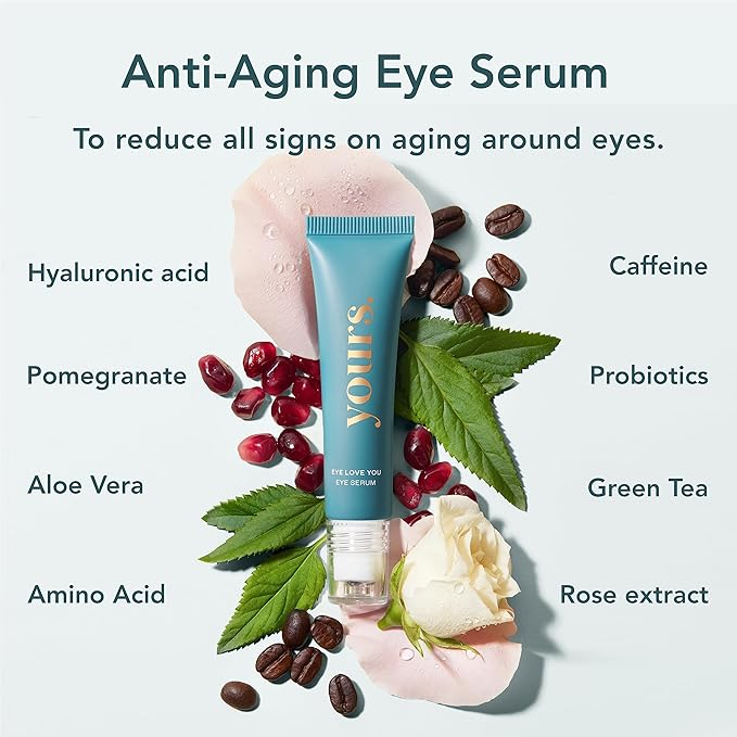 YOURS Eye Serum with Caffeine & Antioxidants | Hydrates and Brightens Under Eye Area | Restores Skin Firmness and Reduces Appearance of Fine Lines-GlimoraGlow