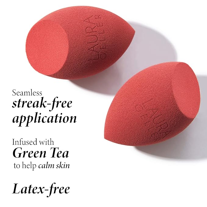LAURA GELLER NEW YORK Full Face Blending Sponge, Easy Makeup Blender for Foundation & Concealer, Latex-Free for Sensitive Skin-GlimoraGlow