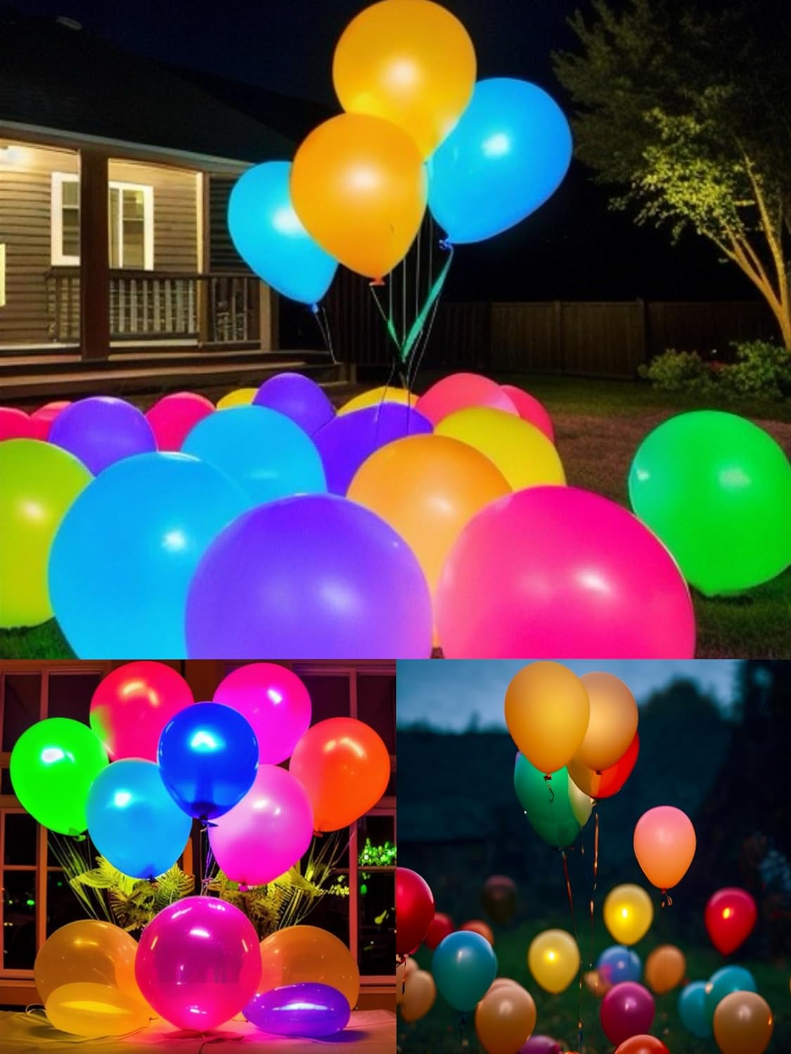 GiftExpress Mini LED Ballon Lights - 100 Pieces & 48+ Hours of Flashing Multicolor Glow for Balloons, Light Up Easter Egg, Xmas Decor Waterproof Bright Blinking Light Up Ball for Party Decoration