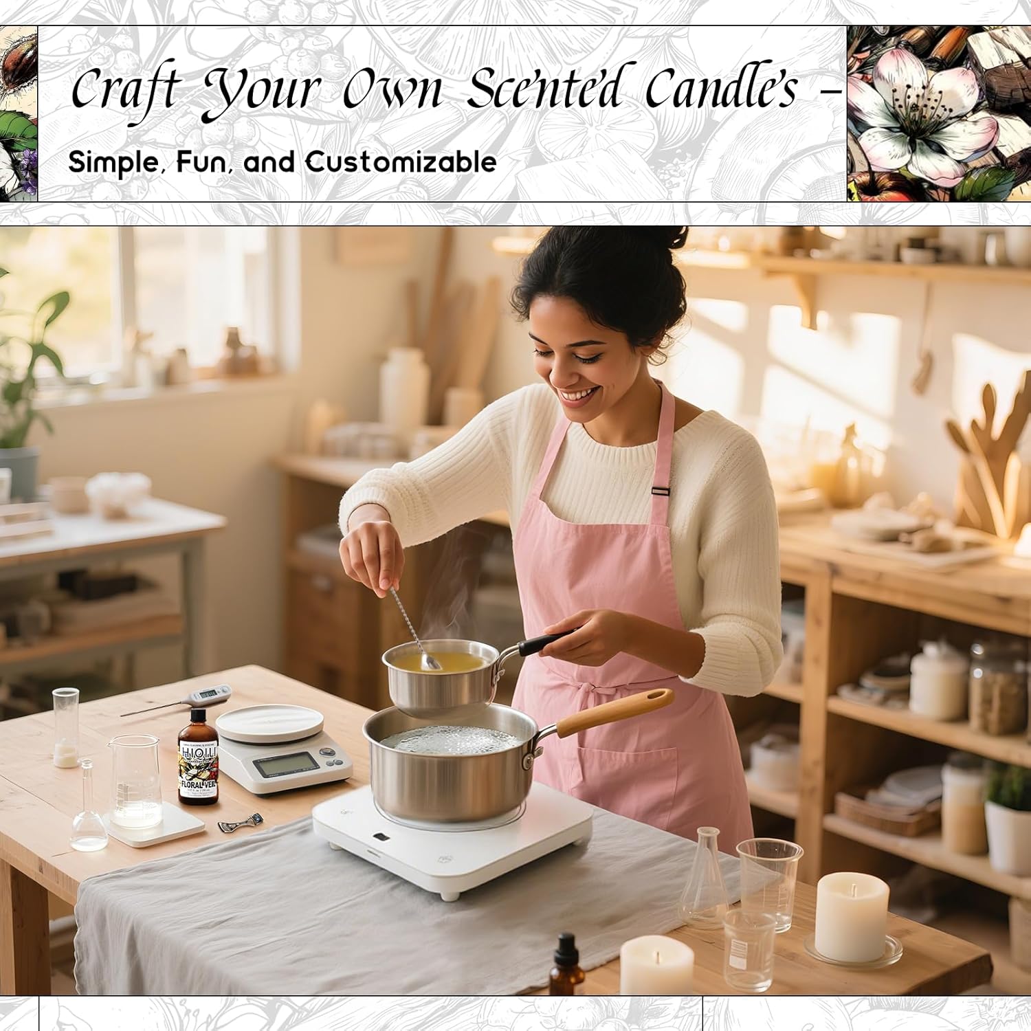 HIQILI Floral Veil Fragrance Oil for Candle & Soap Making, Inspired by ISY-Myake L.d'Isy-Florale, Humidifier, Add to Scented Sachets, Reed Diffuser Oil Refill - 5.07 Fl Oz-GlimoraGlow