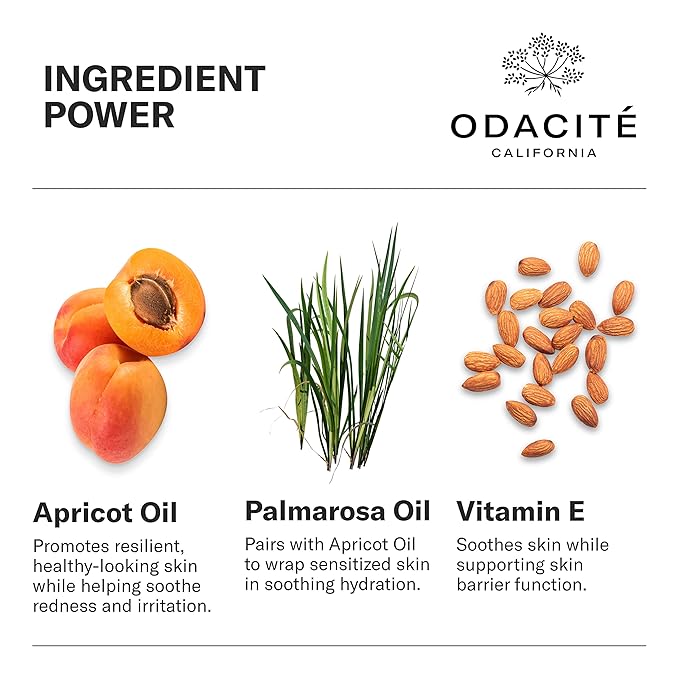 Odacité Anti Aging Serum Concentrate with Apricot and Palmarosa - For Fragile Capillaries - Ultra-Soothing Facial Serum for Fragile Skin, Redness & Healthy Looking Skin - 0.17 Fl. Oz-GlimoraGlow