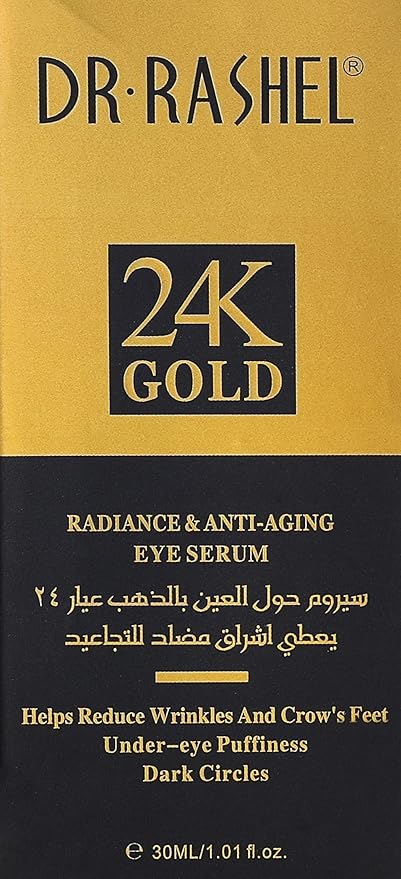 24K Gold Radiance Collagen & Anti - Aging Eye Serum, Helps To Reduce Wrinkle, Under eye Puffiness & Dark Circles, Size 1.01 Fl Oz (Pack Of 1)-GlimoraGlow