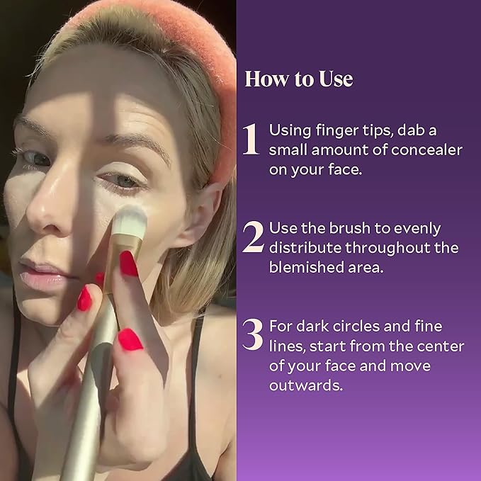 Fièra Concealer & Foundation Brush - Expert Tool for Cream & Liquid Makeup - Seamless, Even Application - Lightweight & Easy to Clean - Perfect for Use with Fièra Luxury Concealer-GlimoraGlow