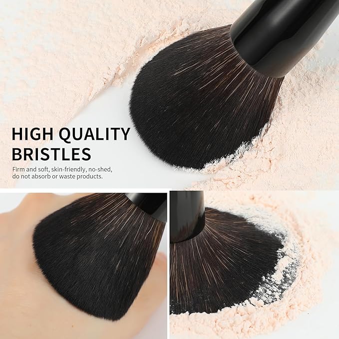 Docolor Makeup Brushes 15Pcs Obsidian Makeup Brush Set Premium Synthetic Powder Kabuki Foundation Contour Blush Concealer Eye Shadow Blending Eyeliner Crease Eyebrow Make Up Brush Kit-GlimoraGlow