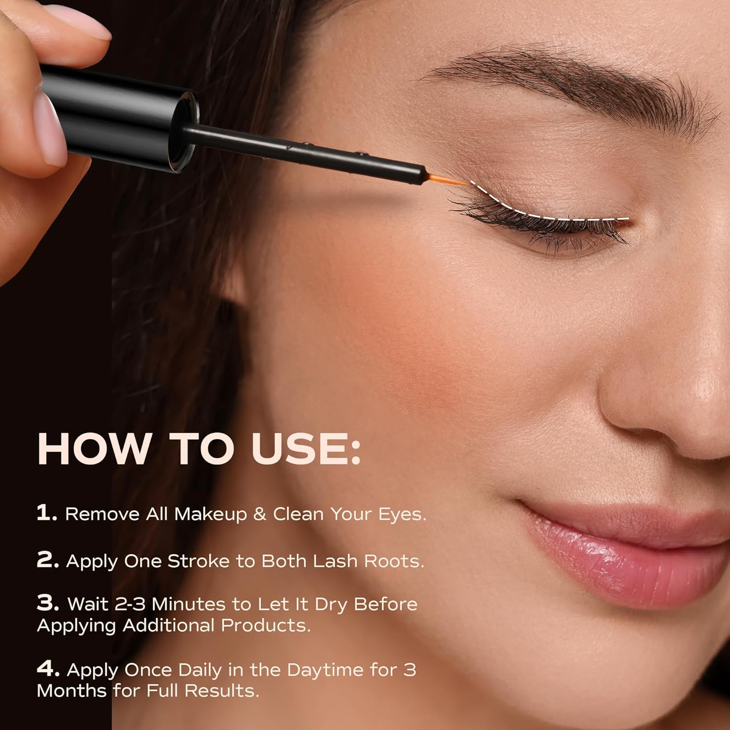 Advanced Lash Serum for Eyelash Growth: LashRay Eye Lash Enhancing Serum to Grow Longer Thicker Eyelashes and Eyebrows for Women, 0.1 oz-GlimoraGlow